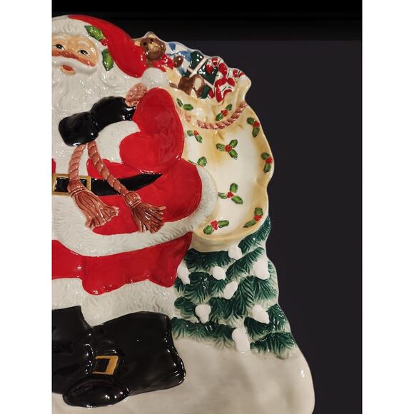 Fitz and Floyd Christmas Santa Chip and Dip Serving Platter NIB XL 17in Long - Picture 4 of 8